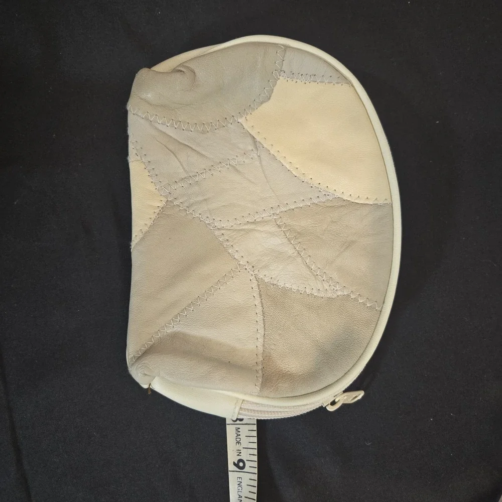 Vintage Allan Edward Patchwork  Leather and Suede Makeup Bag